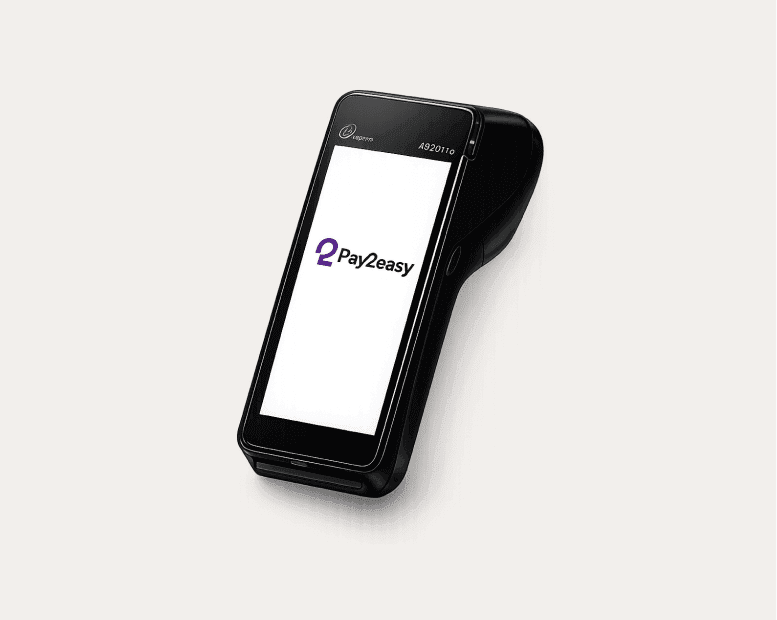 Handheld Pay2easy smart terminal with a built-in receipt printer