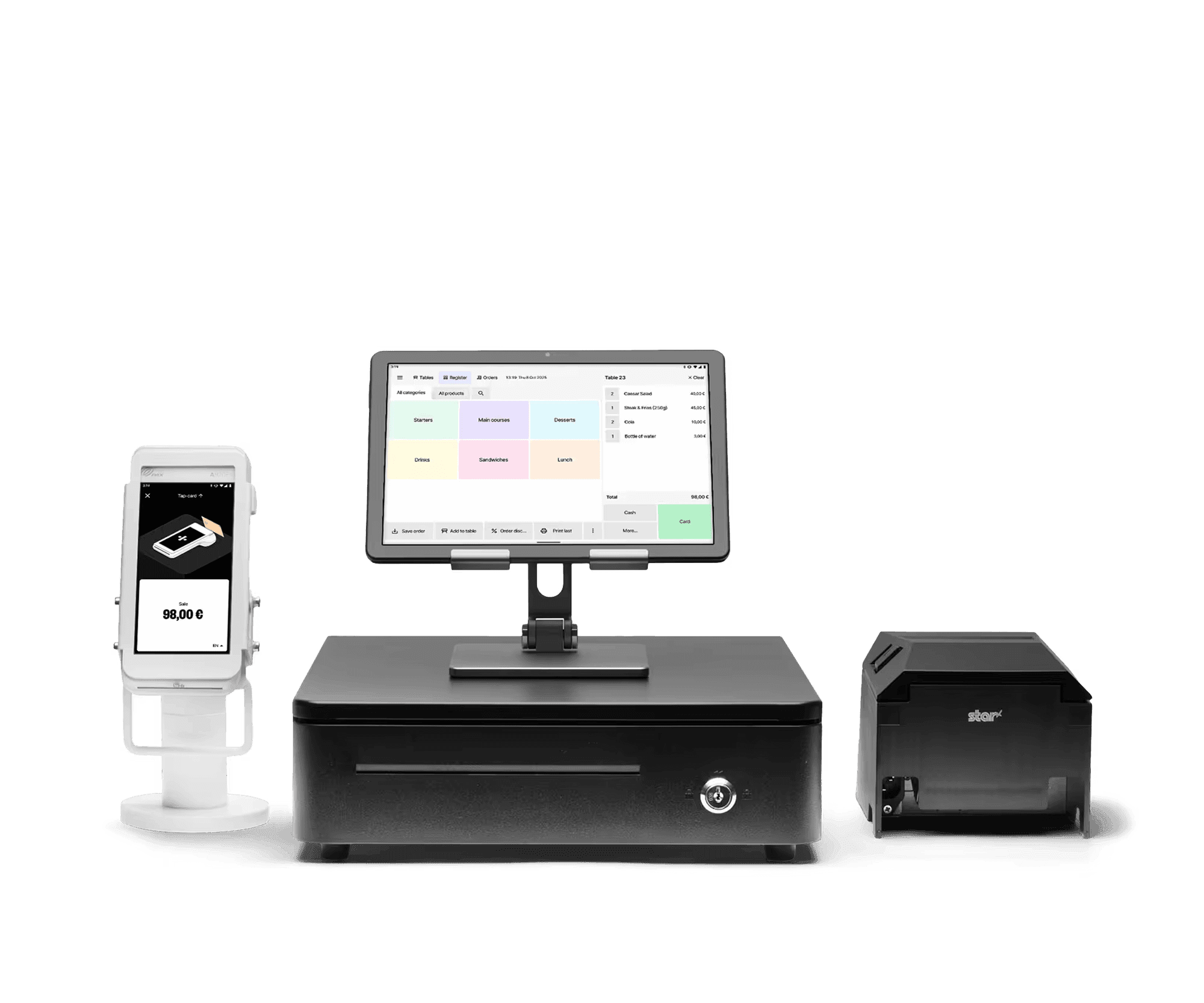 Complete checkout bundle with cash drawer, printer and card terminal